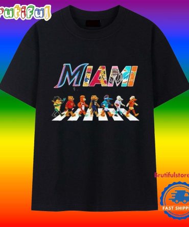 Miami Mascot Chibi Walking Abbey Road 2025 T Shirt