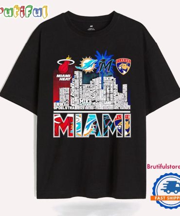 Miami Sports Players Name City Skyline T Shirt
