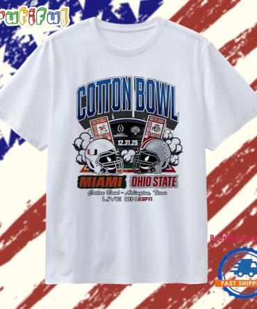 Miami Vs Ohio State 2025 Cotton Bowl Matchup Helmet T Shirt