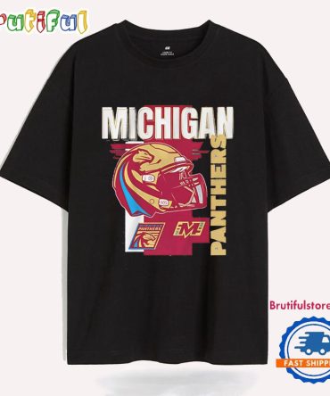 Michigan Panthers Helmet Frame Logo T Shirt