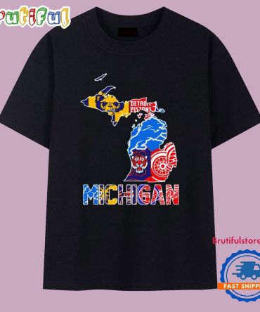 Michigan Sports State Logo 2025 T Shirt