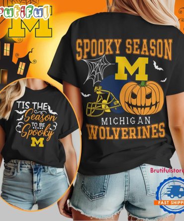 Michigan Wolverines 2025 Ncaa Halloween Spooky Season Vintage T Shirt
