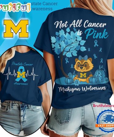 Michigan Wolverines 2025 Ncaa Prostate Cancer Awareness Unisex 3D Shirt