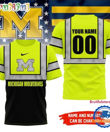 Michigan Wolverines Ncaa Hi Vis Safety Unisex 3D Shirt