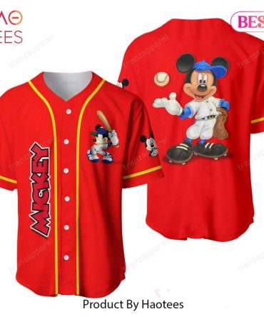 Red Mickey Mouse Baseball Jersey - Fun & Stylish Sports Tee For Fans