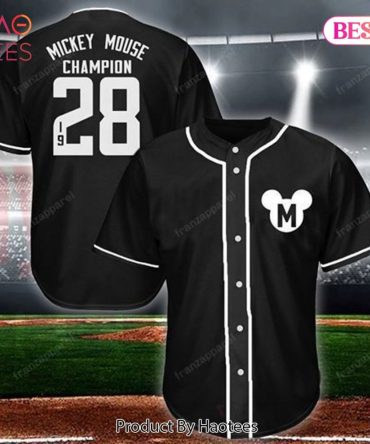 Limited Edition Mickey Mouse Champion Jersey - Stylish Black Baseball Shirt