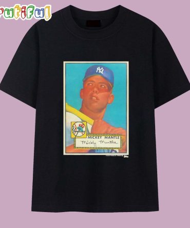 Mickey Mantle New York Yankees Topps Baseball Card T Shirt