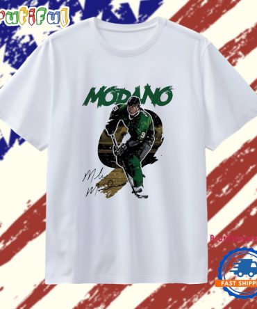 Mike Modano #9 Dallas Stars Rough Signature T Shirt