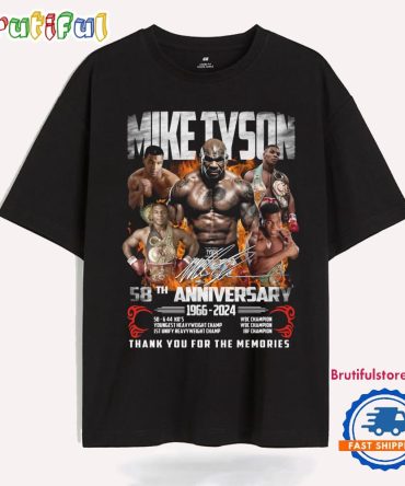 Mike Tyson 58Th Anniversary 1966-2024 Graphics Design New T Shirt
