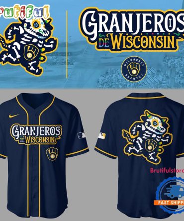 Milwaukee Brewers Baseball Granjeros De Wisconsin 2025 3D Print Jersey Shirt