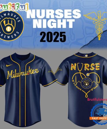 Milwaukee Brewers Baseball Nurses Night 2025 Navy Jersey Shirt