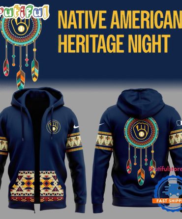 Milwaukee Brewers Native American Heritage Month 2025 Zipper Hoodie