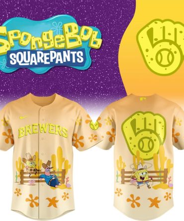 Limited Edition Spongebob Brewers Baseball Jersey - Vibrant Cartoon Design For Fans!