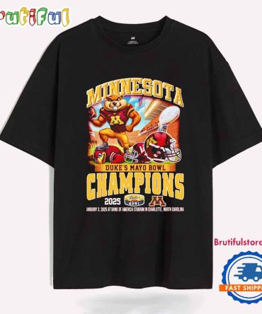 Minnesota Golden Gophers 2025 Duke’S Mayo Bowl Champions Mascot T Shirt