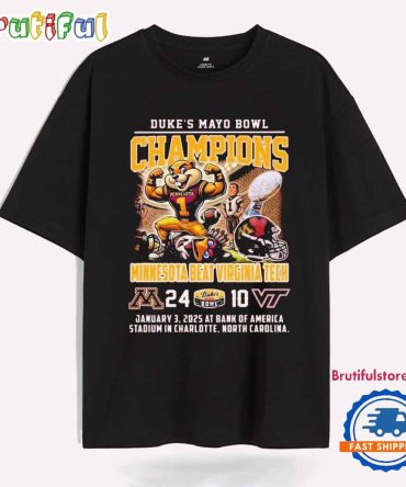 Minnesota Golden Gophers Beat Virginia Tech Duke’S Mayo Bowl 2025 Mascot T Shirt