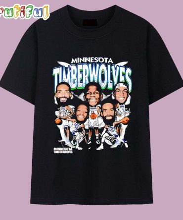 Minnesota Timberwolves All Team Caricature Signature T Shirt