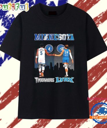 Minnesota Timberwolves Edwards And Minnesota Lynx Napheesa Collier Skyline Signatures T Shirt