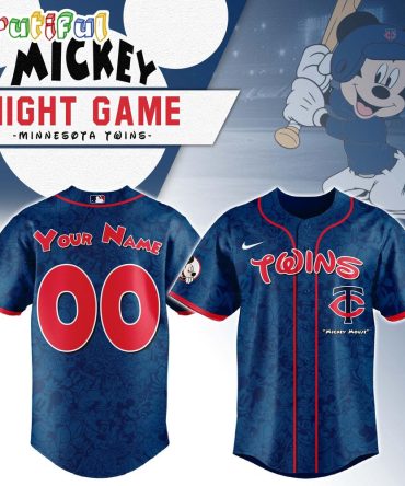 Minnesota Twins X Mickey Night Game Personalized Baseball Jersey