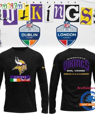 Minnesota Vikings 2025 Dublin And London Vikings Long Sleeve Shirt