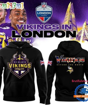 Minnesota Vikings 2025 Nfl London Game New Design Hoodie