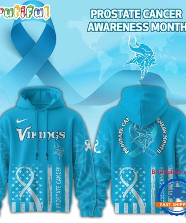 Minnesota Vikings 2025 Nfl Prostate Cancer Awareness Hoodie Shirt