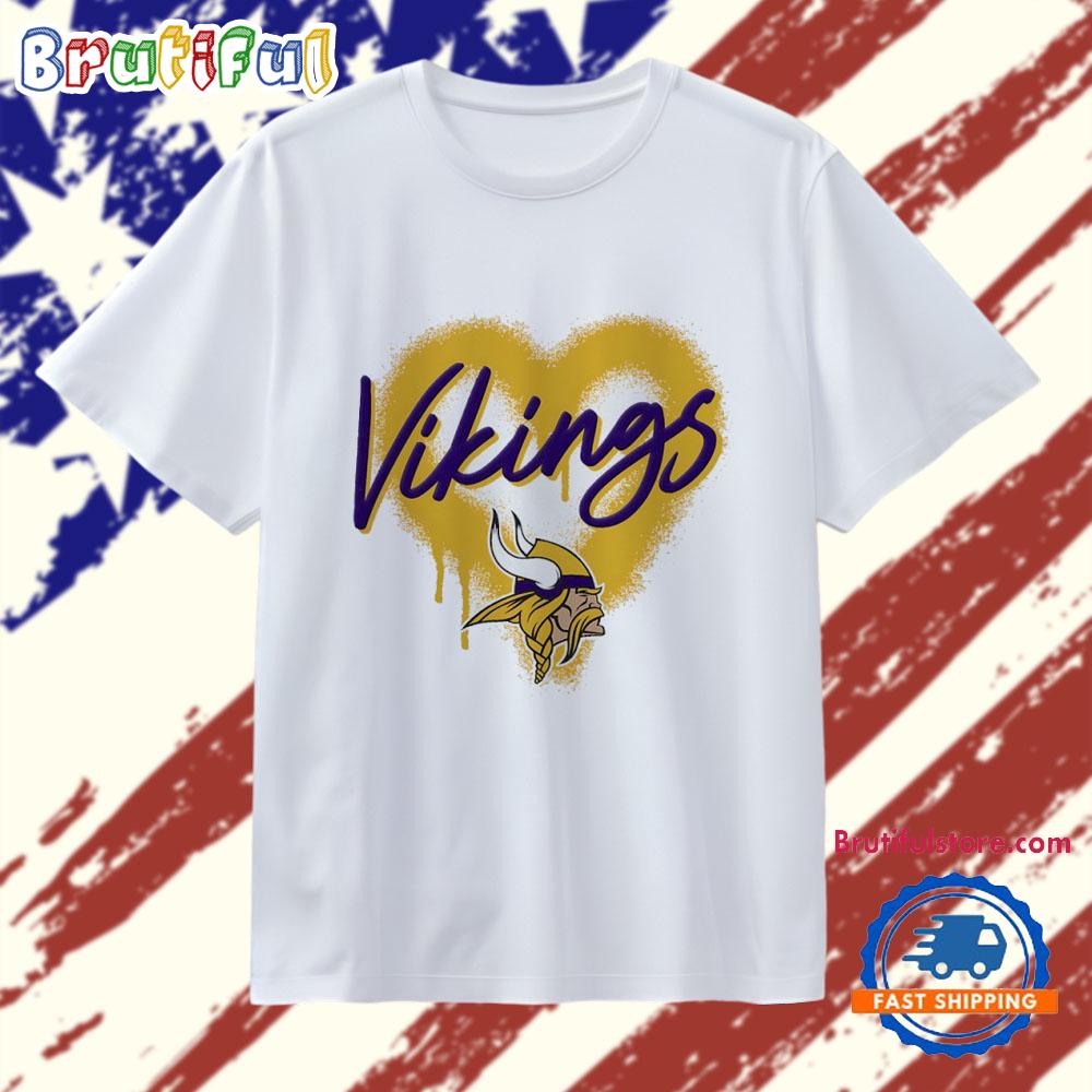 Minnesota Vikings Football Spray Heart T Shirt