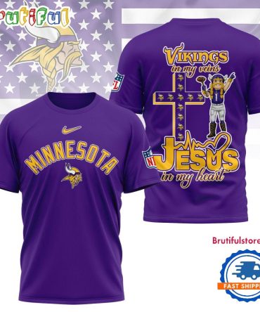 Minnesota Vikings In My Veins In My Heart All Over Print Shirt