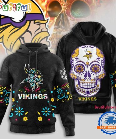 Minnesota Vikings Nfl Dia De Los Muertos Limited Editions Hoodie Shirt