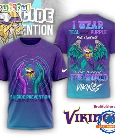 Minnesota Vikings Nfl National Suicide Prevention Month 3D Shirt