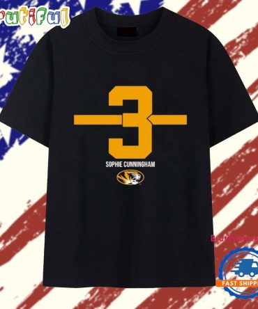 Missouri Tigers Basketball Sophie Cunningham #3 Stripe T Shirt