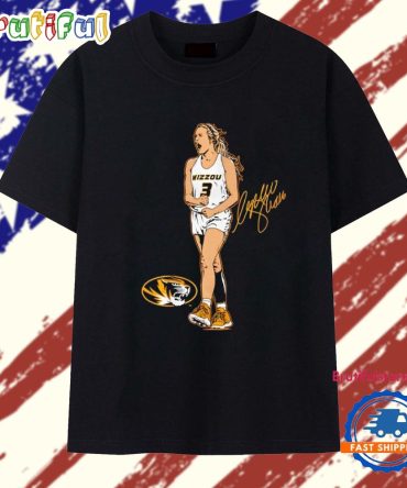 Missouri Tigers Basketball Sophie Cunningham #3 Superstar Pose Signature T Shirt