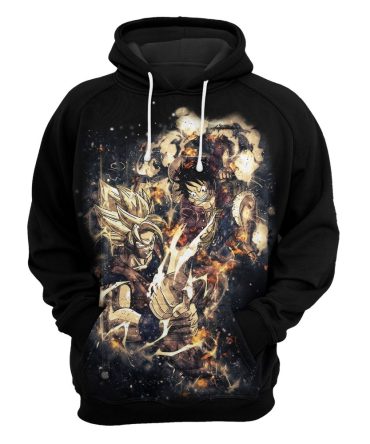 Anime Hoodie Dragon Ball One Piece Crossover Goku Vs Luffy Black Hoodie Anime Clothing