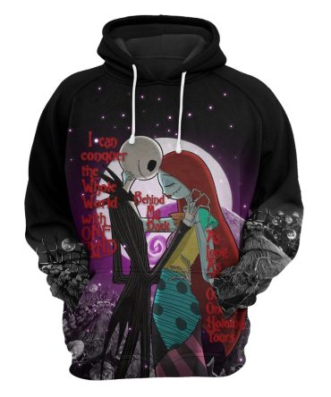 Tnbc Hoodie Jack And Sally I Can Conquer The World With One Hand Black Hoodie