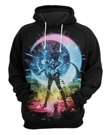 Sailor Moon Hoodie Sailor Moon Pose Radiant Color Black Hoodie Anime Clothing