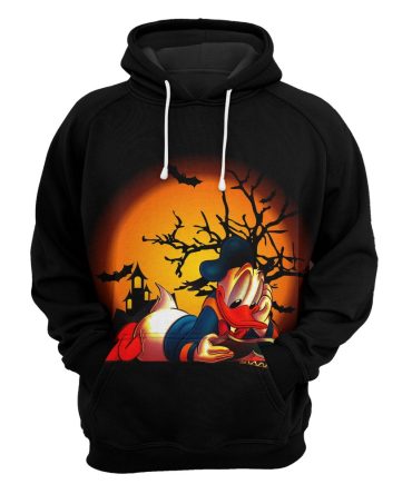 Dn Halloween Hoodie Donald Duck Happy Halloween Spooky Night Black Hoodie