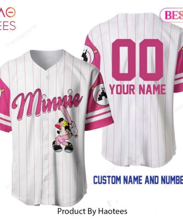 Custom Minnie Baseball Jersey - Personalize With Name & Number - Fun & Stylish Gift!