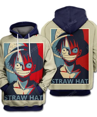 One Piece Hoodie One Piece Straw Hat Luffy Black Red Hoodie Anime Hoodie