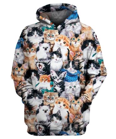 Cat T-Shirt Cats Cute Pattern T-Shirt Cat Hoodie Zip Hoodie