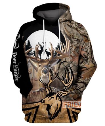 Hunting Hoodie Deer Hunting Deers Shadow Forest Art T-Shirt Hunting Shirt