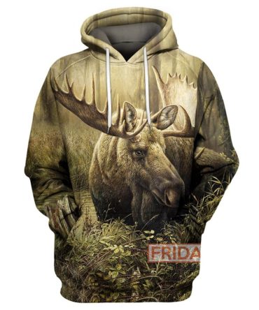 Hunting T-Shirt Beauty Moose Hunting Art T-Shirt Hunting Hoodie