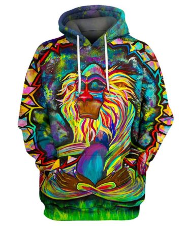 Lk T-Shirt Meditating Rafiki Hoodie Awesome Disney Hoodie