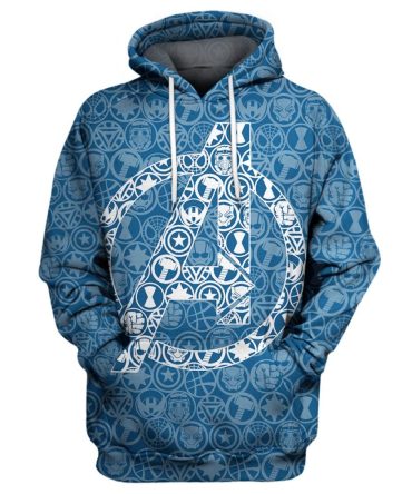 Marvel T-Shirt Avengers Logo Blue T-Shirt Awesome Marvel Avengers Hoodie