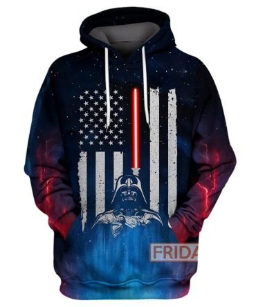 Sw T-Shirt Sw D.Vader Lightsaber American Flag T-Shirt Cool Sw Hoodie
