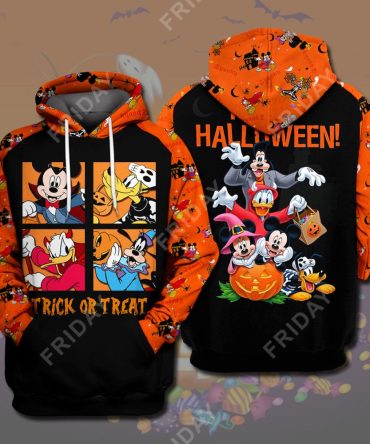 Disney T-Shirt House Trick Or Treat Happy  T-Shirt Cute Disney Mk Mouse Hoodie Disney  Hoodie Shirt