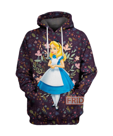 Disney Alice In Wonderland T-Shirt Alice With Flowers T-Shirt Hoodie