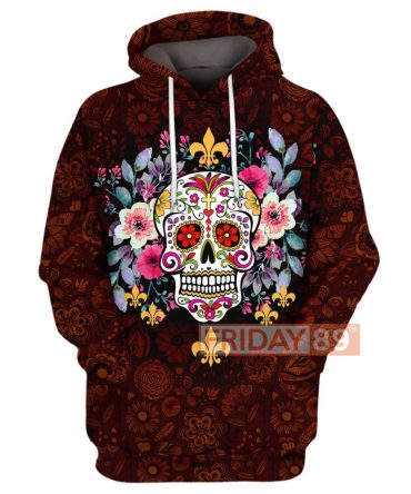 Skull T-Shirt Sugar Skull Calavera Day Of The Dead T-Shirt Skull Hoodie