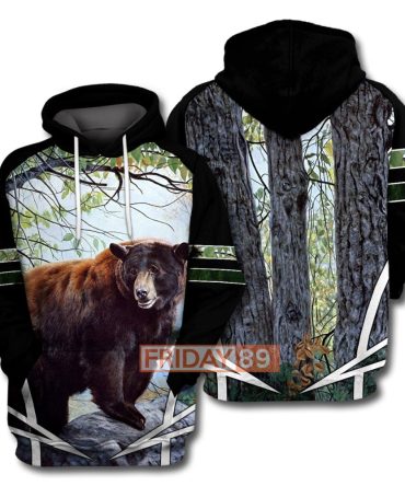 Camping Hoodie Camping Brown Bear Tree T-Shirt Hoodie Adult