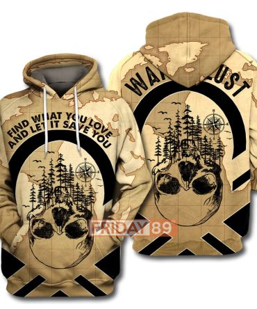 Camping T-Shirt Wanderlust Skull Find What You Love And Let It Save You T-Shirt Hoodie Adult Unisex