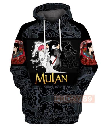 Disney T-Shirt Princess Mulan Beauty Art Motif Pattern T-Shirt Amazing Disney Hoodie