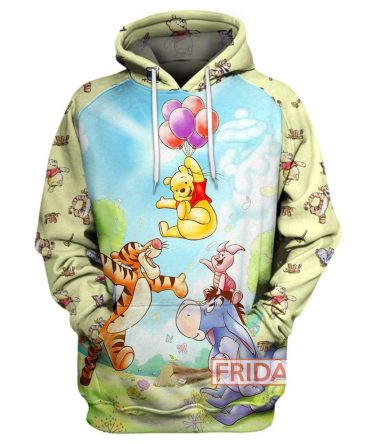 Wtp T-Shirt Pooh And Friends Tigger Eeyore Piglet Emoji Cartoon T-Shirt Amazing Disney Hoodie